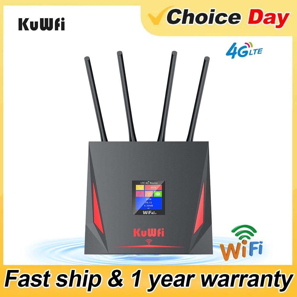 KuWfi 4G CPE  , 150Mbps LTE , 3G 4G SIM  , RJ45 WAN LAN Ʈ,  ܺ ׳ 10 